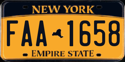 NY license plate FAA1658