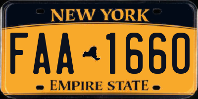 NY license plate FAA1660