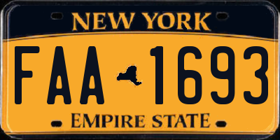 NY license plate FAA1693