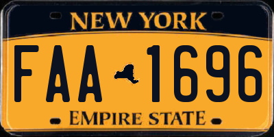 NY license plate FAA1696
