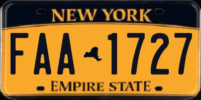 NY license plate FAA1727