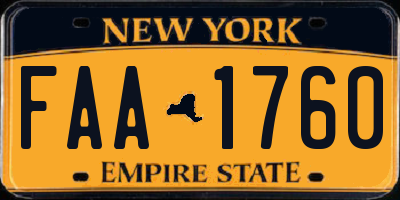 NY license plate FAA1760