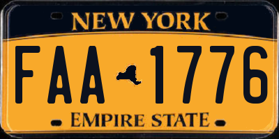 NY license plate FAA1776