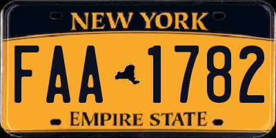 NY license plate FAA1782