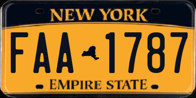 NY license plate FAA1787