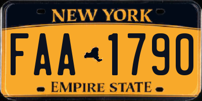 NY license plate FAA1790