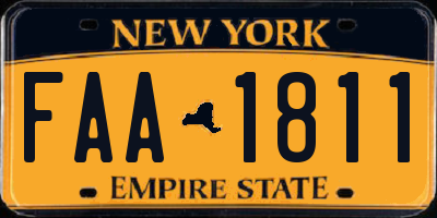 NY license plate FAA1811