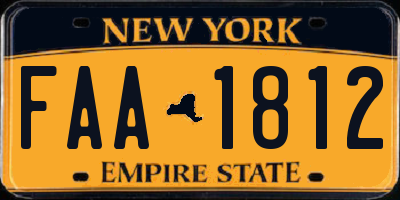 NY license plate FAA1812