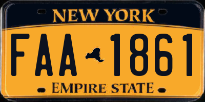 NY license plate FAA1861