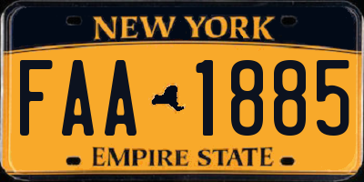 NY license plate FAA1885