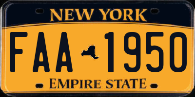 NY license plate FAA1950