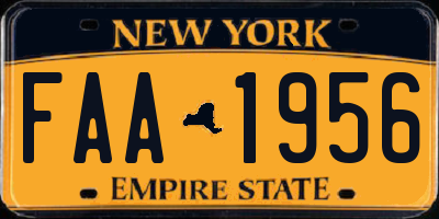 NY license plate FAA1956