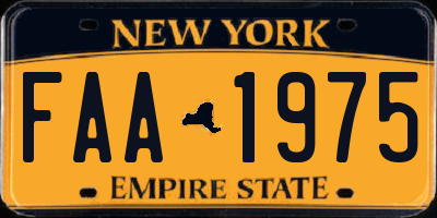NY license plate FAA1975