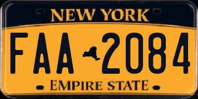 NY license plate FAA2084