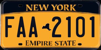 NY license plate FAA2101