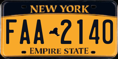 NY license plate FAA2140