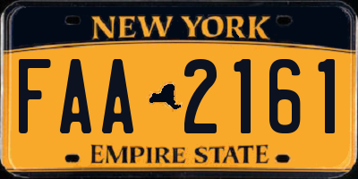 NY license plate FAA2161