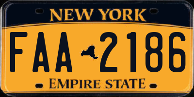 NY license plate FAA2186