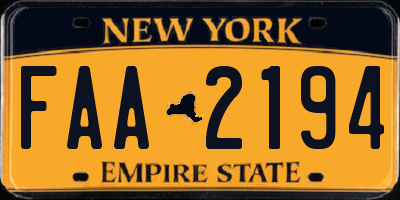 NY license plate FAA2194