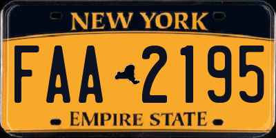NY license plate FAA2195