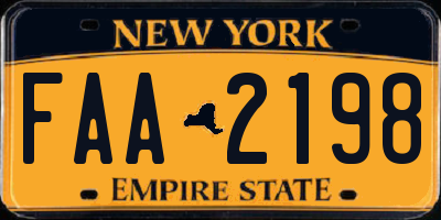 NY license plate FAA2198