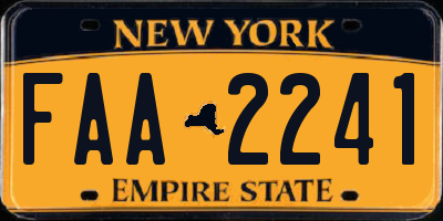 NY license plate FAA2241