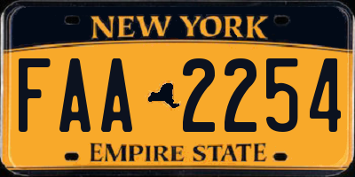 NY license plate FAA2254