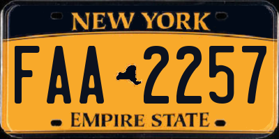 NY license plate FAA2257