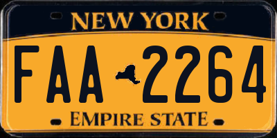 NY license plate FAA2264