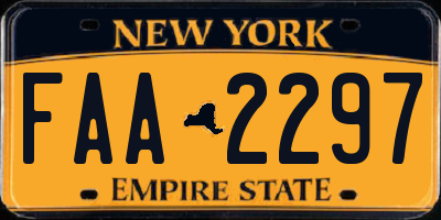 NY license plate FAA2297