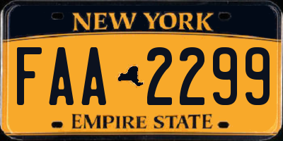 NY license plate FAA2299