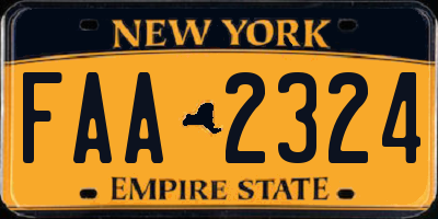 NY license plate FAA2324