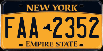 NY license plate FAA2352