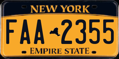 NY license plate FAA2355