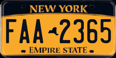 NY license plate FAA2365