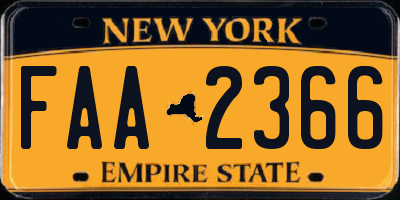 NY license plate FAA2366