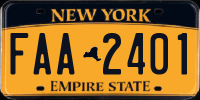 NY license plate FAA2401
