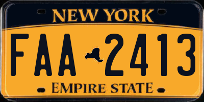 NY license plate FAA2413
