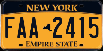 NY license plate FAA2415
