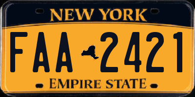 NY license plate FAA2421