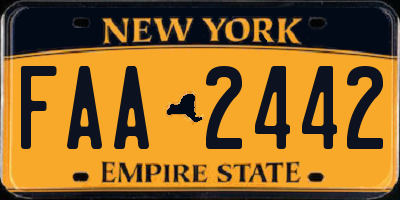 NY license plate FAA2442