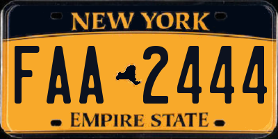 NY license plate FAA2444