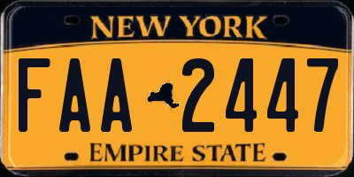 NY license plate FAA2447