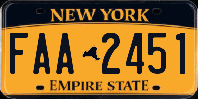 NY license plate FAA2451