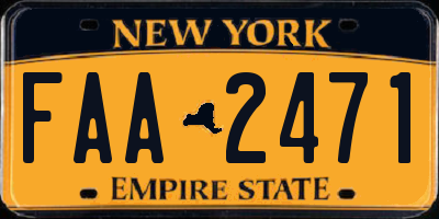 NY license plate FAA2471