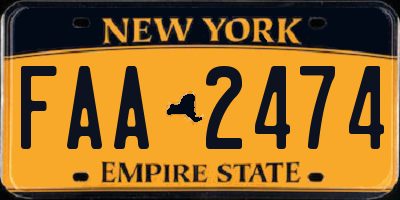 NY license plate FAA2474