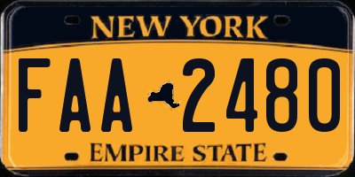 NY license plate FAA2480