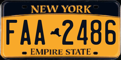 NY license plate FAA2486