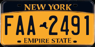 NY license plate FAA2491