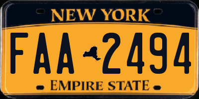 NY license plate FAA2494